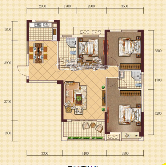 新城一号新街精装三房无遮挡户型方正装修很新预约看房